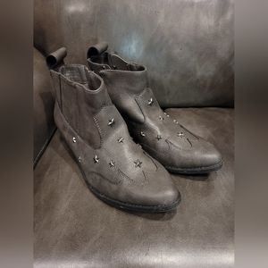 Cato C Comfort Boho Faux Leather Star Studded Western Ankle Boots